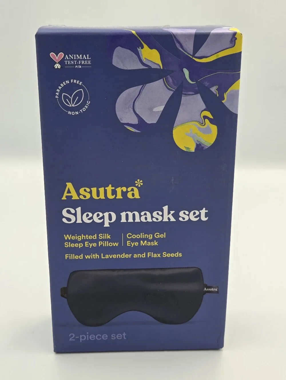 Asutra Sleep Mask/ Cooling Eye Gel Mask Set Nwt